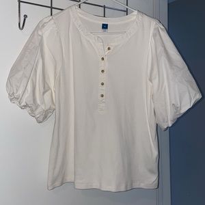 Old Navy White Puff Sleeve Top
